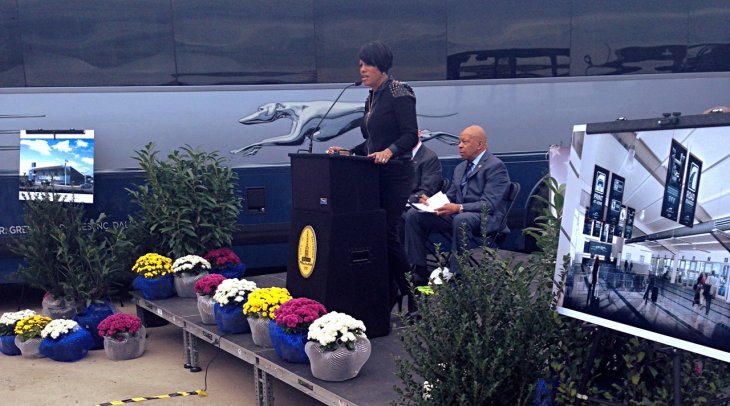 IMAGE: Mayor Rawlings-Blake and Congressman Cummings attend a groundbreaking ceremony for Baltimore&#039;s Greyhound Intermodal Terminal