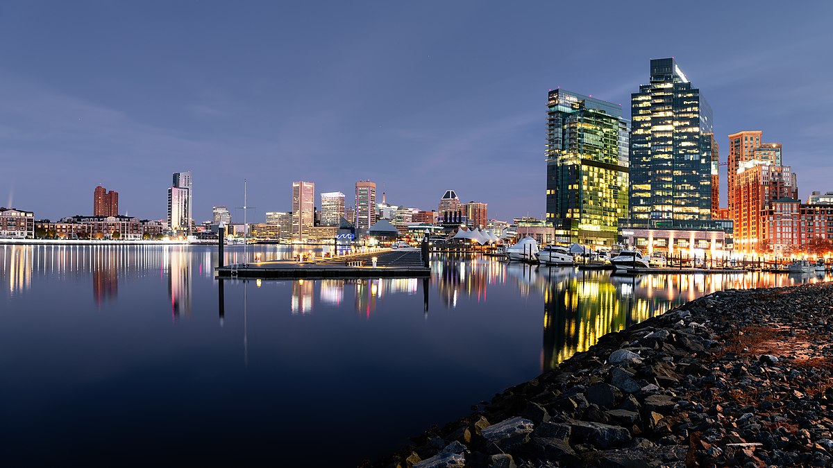 Baltimore downtown skyline in the morning