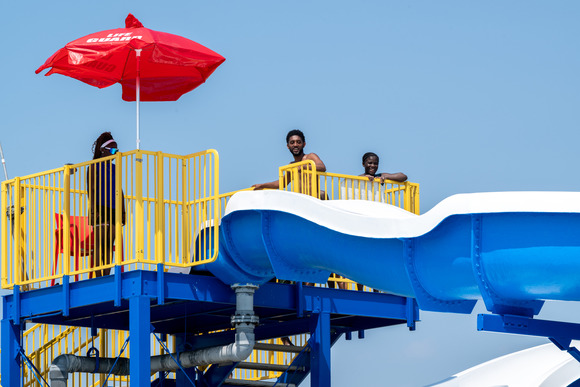 Mayor Brandon M. Scott at the pool