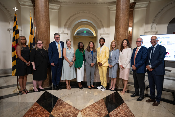 Mayor Scott Stands Alongside Representatives from MOHS, HABC, and Baltimore's Hospital Systems