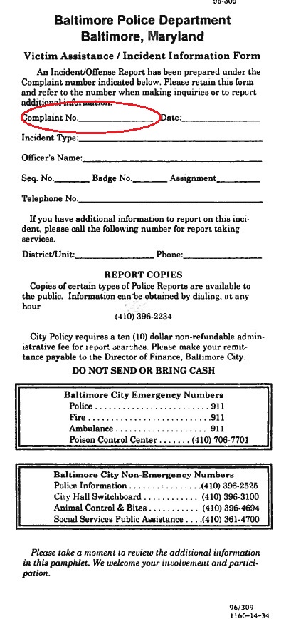 ¿Cómo obtener un reporte de Policía en la Ciudad de Baltimore ...