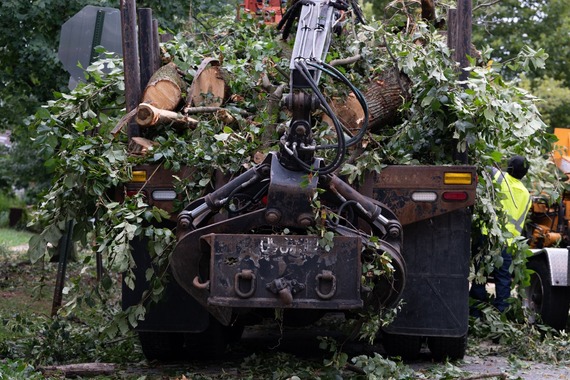 Crews work to remove tree debris