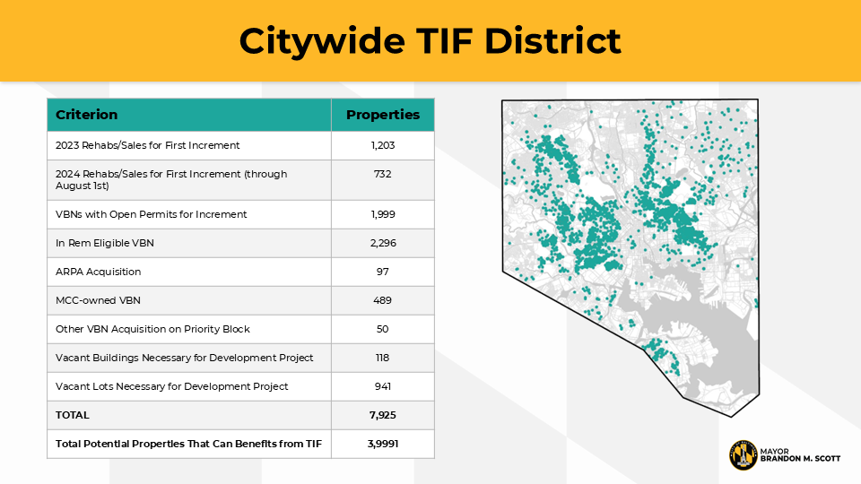 Map showing the new Affordable Housing TIF district.